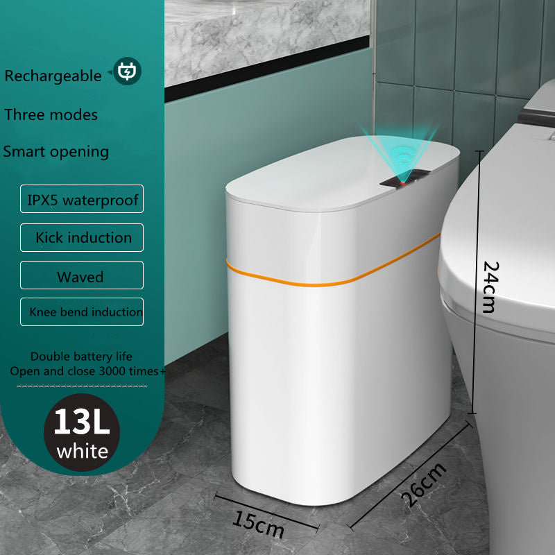Smart Induction Trash Can with Lid for Bedroom