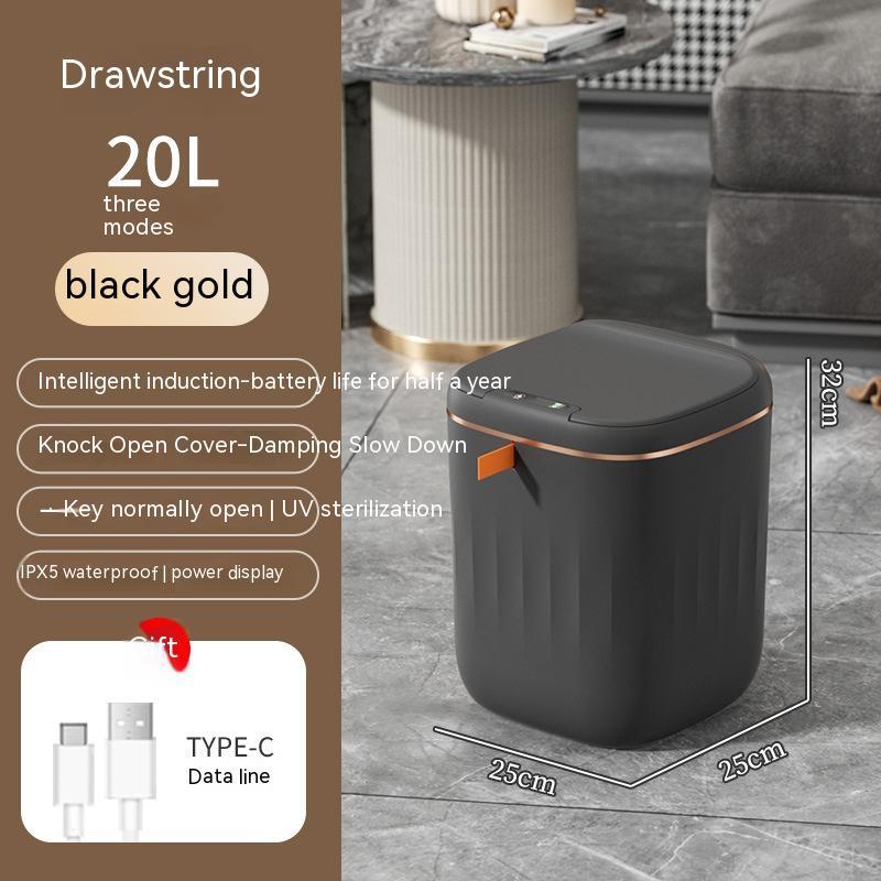 Smart Induction Trash Can with Lid for Bedroom