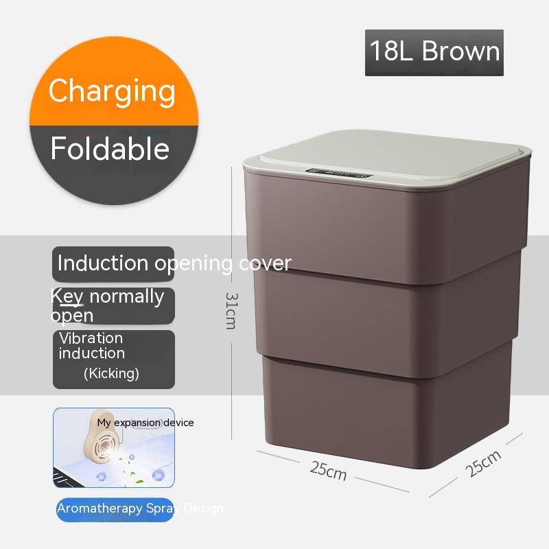Smart Induction Trash Can with Lid for Bedroom
