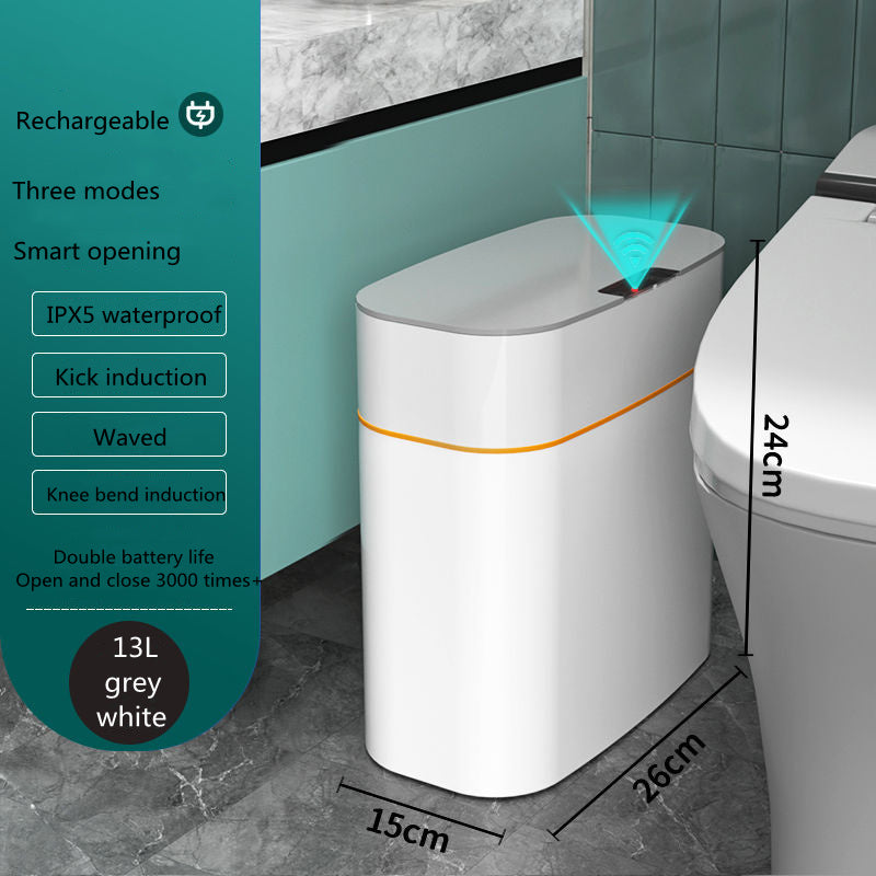 Smart Induction Trash Can with Lid for Bedroom